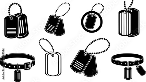 Dog tag silhouette, Dog tag army silhouettes, Dog collar silhouette, Dog ring silhouettes, Dog tag , Military dog tag silhouettes