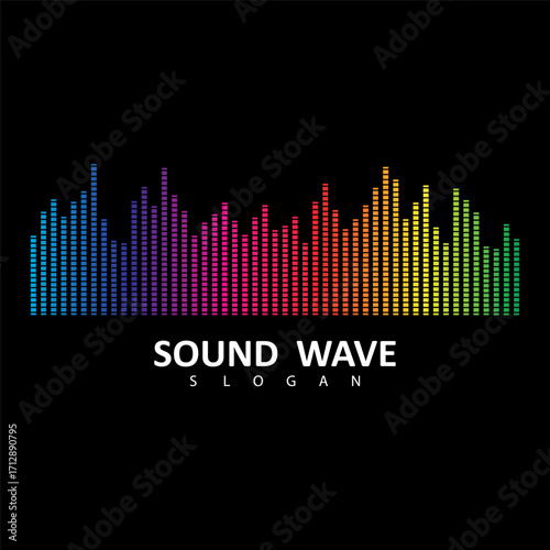 Sound Wave Symbol of Equalizer. Isolated on background. Vector Illustration Design. 
