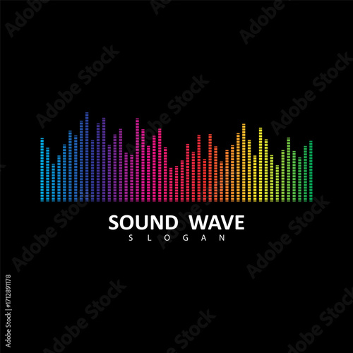 Sound Wave Symbol of Equalizer. Isolated on background. Vector Illustration Design. 
