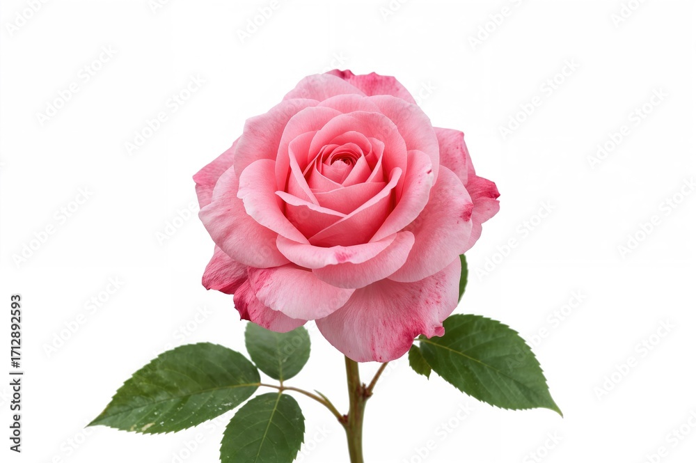 Fototapeta premium Single wild rose bloom against a white backdrop