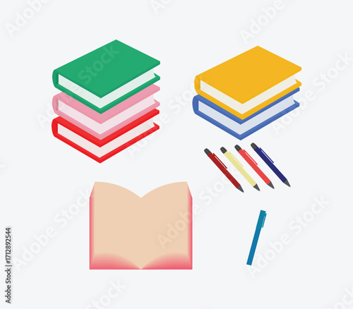 Creative Study Setup with Open Book and Pen