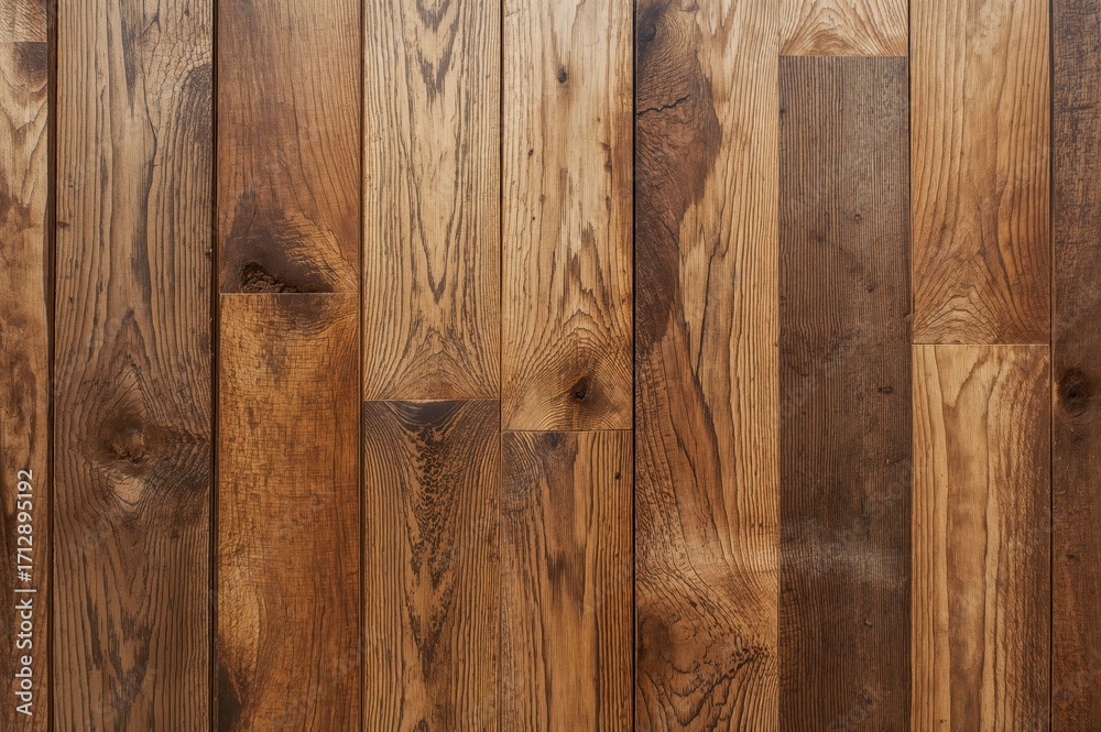 Naklejka premium Close-up of Rustic Wooden Surface with Natural Grain Pattern
