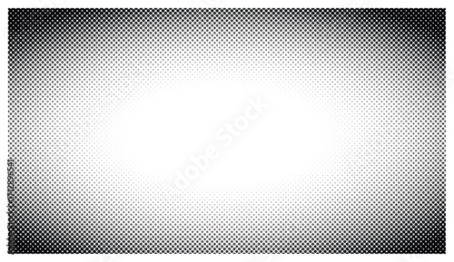 Halftone Vignette Gradient Background – Retro Dots Spotlight Texture