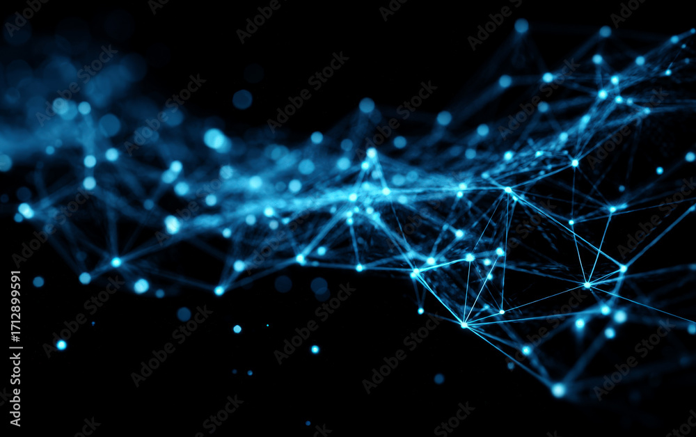 Fototapeta premium Abstract digital network connections and data transmission patterns