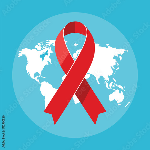 Realistic world aids day ribbon vector design 