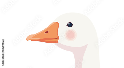 Close-up illustration of a goose's head and neck, featuring soft colors and simple design.