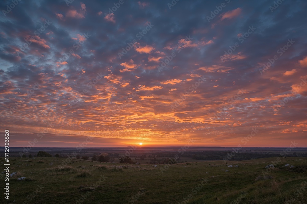 Fototapeta premium Bright clouds during a colorful sunset