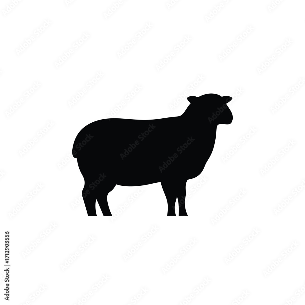 Obraz premium A striking black sheep graphic a bold animal form silhouette