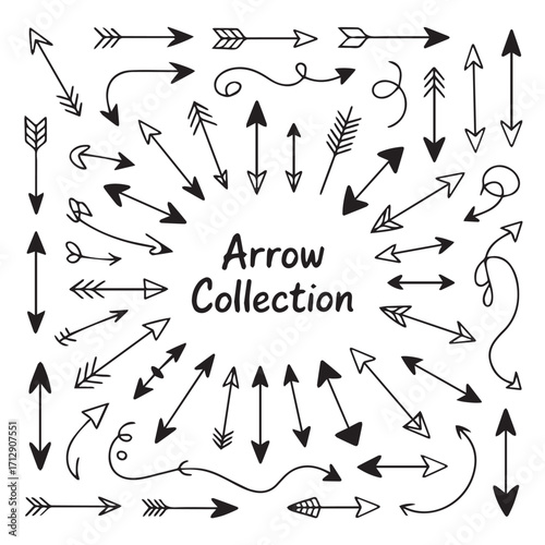 vector arrow pack with minimalist line art arrowheads fletching and directional signs for creative presentations designs