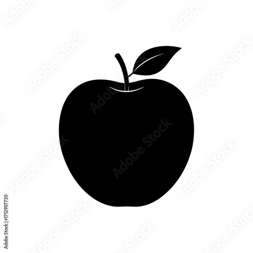 Simple apple fruit illustration on transparent background