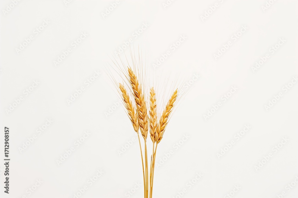 Fototapeta premium Grain seed heads against a plain white background