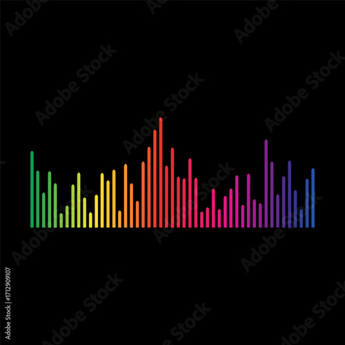 Sound Wave Symbol of Equalizer. Isolated on background. Gradient Vector Illustration Design.
