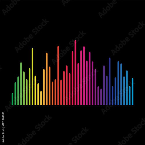 Sound Wave Symbol of Equalizer. Isolated on background. Gradient Vector Illustration Design.
