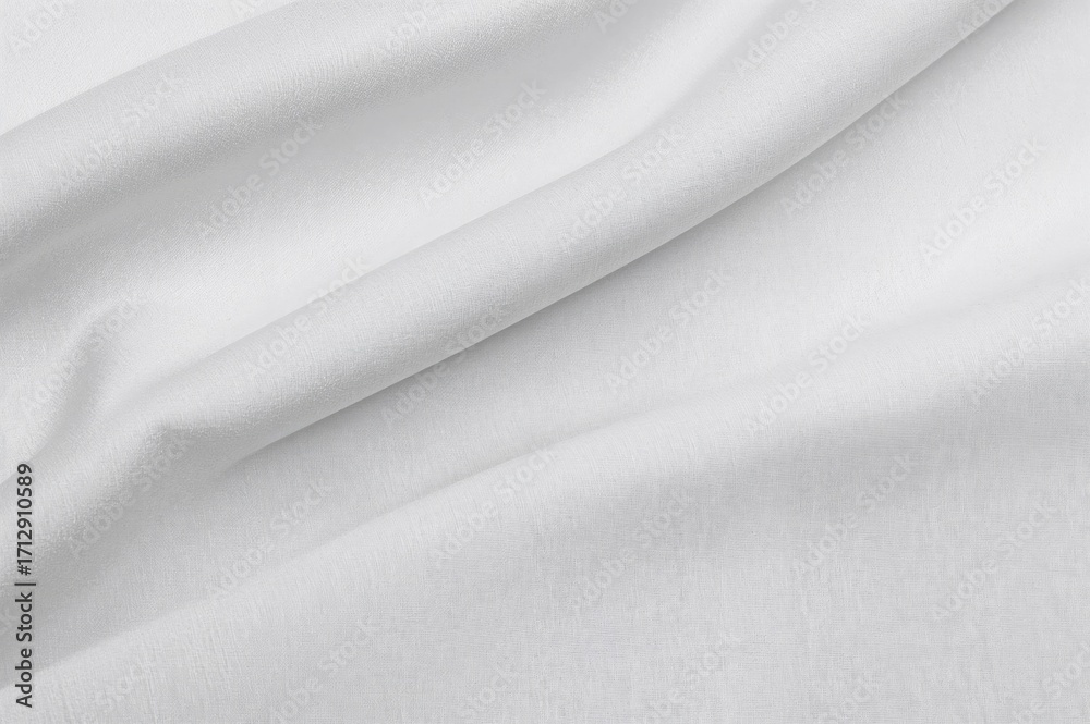 Fototapeta premium Softly rippled white fabric used as a bedding background wallpaper