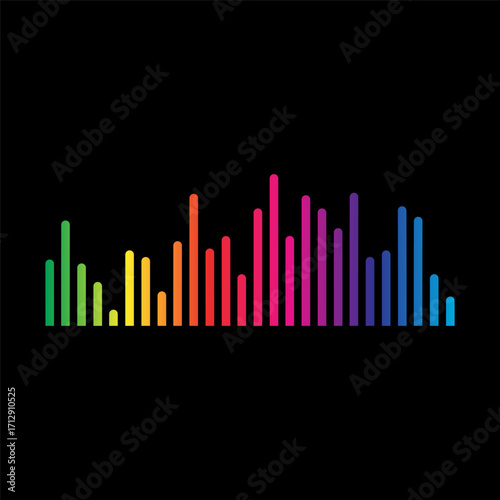 Sound Wave Symbol of Equalizer. Isolated on background. Gradient Vector Illustration Design.
