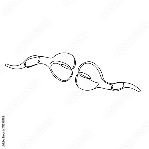Minimalistic linear drawing of synapse connections in an abstract style