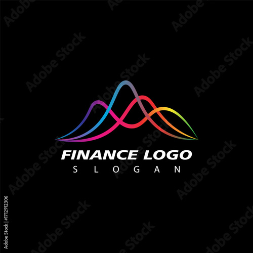 Finance and Accounting Logo Design Vector. Business Finance Stock Exchange Charts Market Logo Design