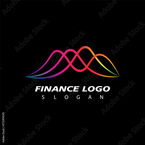 Finance and Accounting Logo Design Vector. Business Finance Stock Exchange Charts Market Logo Design