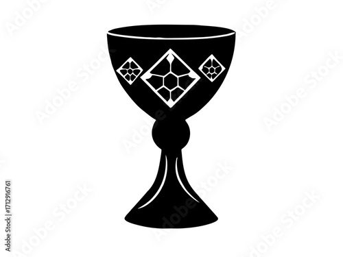 Holy chalice silhouette vector,chalice icon vector