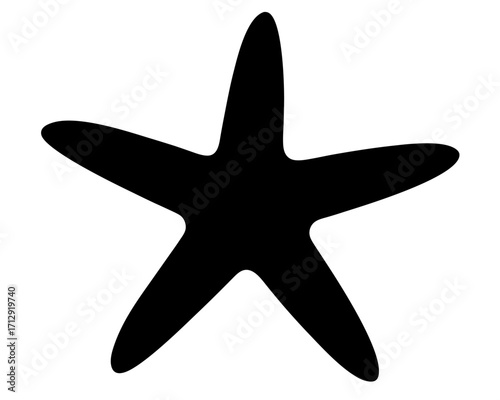 starfish   black silhouette vector,Sea fish icon