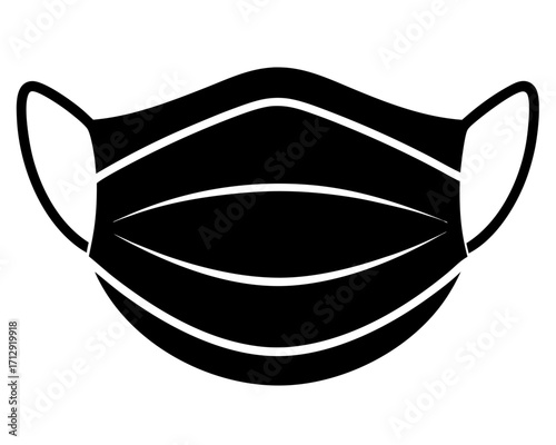medical mask icon,surgical face masks black silhouette vector