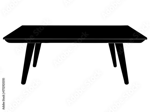 table black silhouette vector,wood table icon