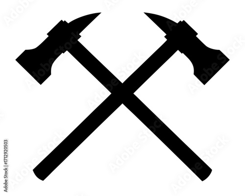 two crossed hammer simple silhouette vector,hammer  icon