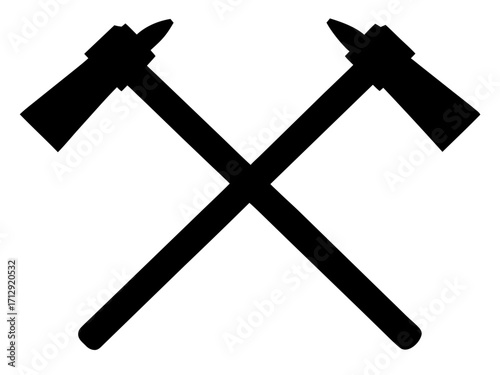 two crossed hammer simple silhouette vector,hammer  icon