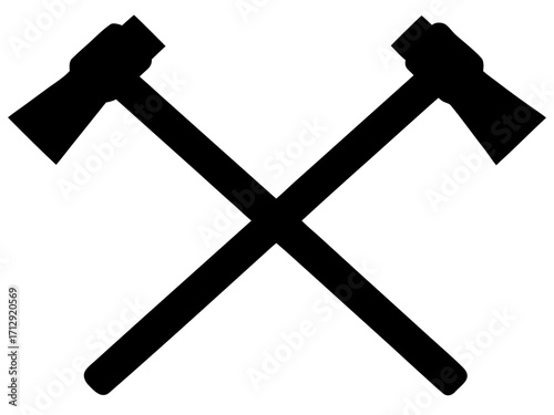 two crossed hammer simple silhouette vector,hammer  icon
