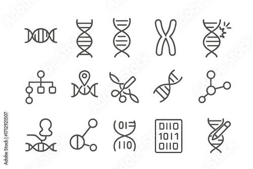 Marker mutation icon genetics chart vector dna helix genetic pair synthesis collection