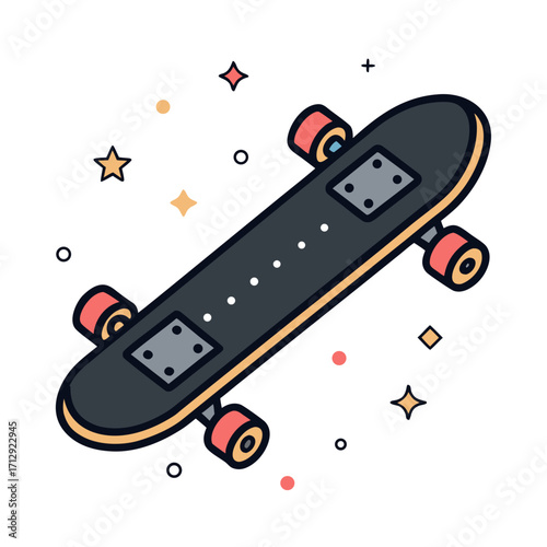 skateboard on a white background