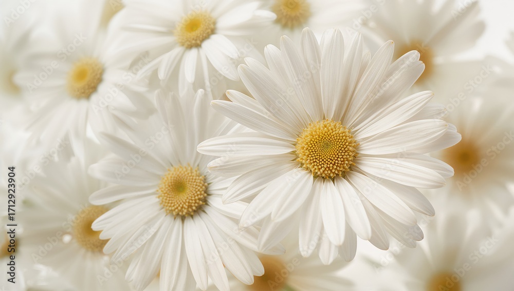 Obraz premium Close-up watercolor painting of white daisy blossoms on a plain background