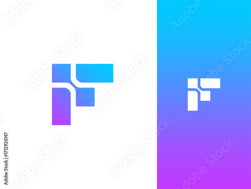 This modern and sleek logo design seamlessly combines the letters I and F. The clean, geometric shapes and a vibrant blue-to-purple gradient make it perfect for a technology, finance