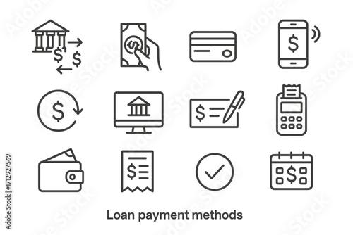 Cash transfer online mobile vector loan icon payment debit icons receipt terminal
