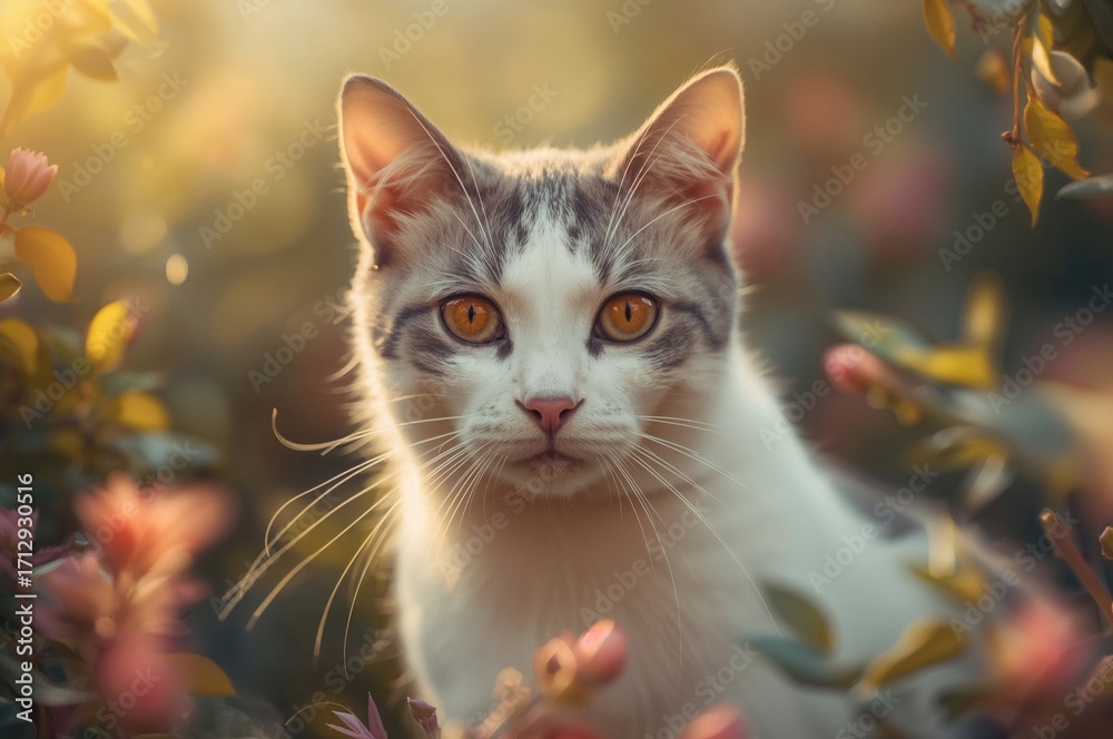 Fototapeta premium Grey and White Feline