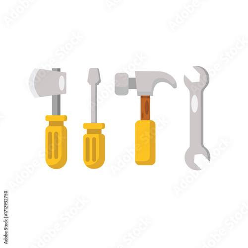 Set of Tools Vector Design Illustration Simple