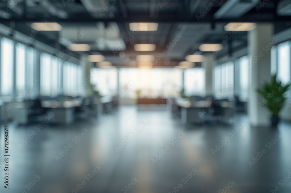 Fototapeta premium Creating a Soft Focus Effect in a Contemporary Workspace Interior