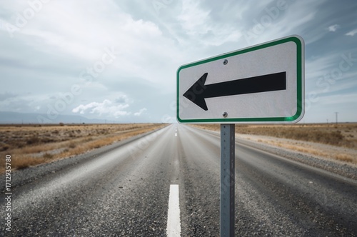 Ambiguous road sign showing a path, Guidance highlighting this route