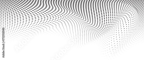 Black Wavy Lines Isolated on White Abstract Background Design, vector illustration.