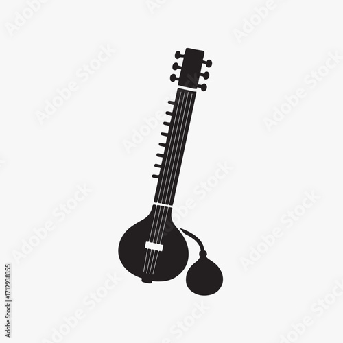 Acoustic guitar illustration isolated on a white background