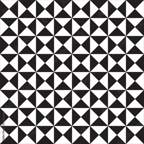 Geometric black and white triangle pattern background