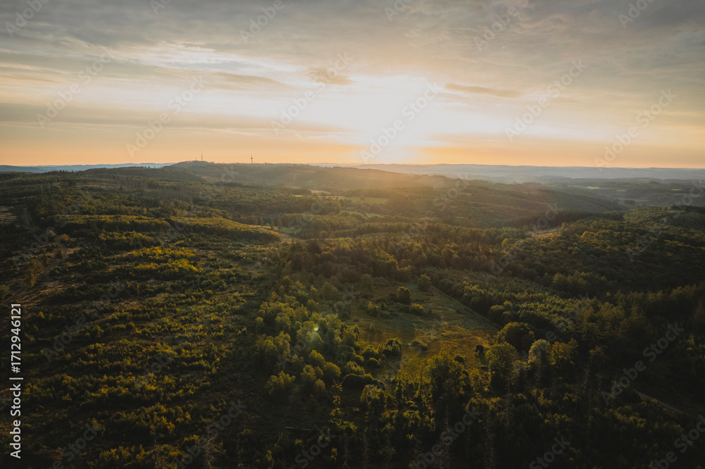 Fototapeta premium Nature's Silence – Sunrise Over Lake and Trees