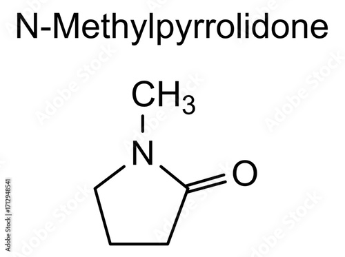 Chemical structure of N-Methylpyrrolidone, drug substance