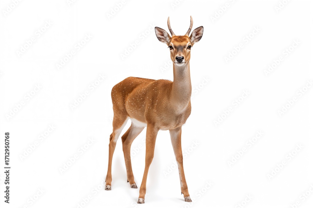 Fototapeta premium Isolated antlers of Schomburgk's deer on a white backdrop