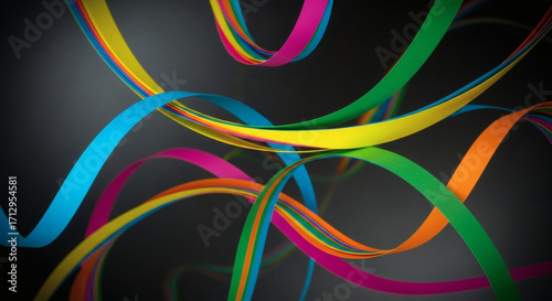 Colorful Abstract Wave Line Pattern Illustration