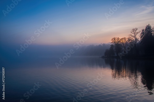 Morning dawn breaks over a ...