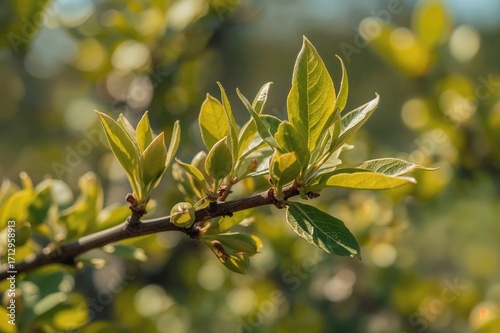 Close-up of fresh walnut bu...