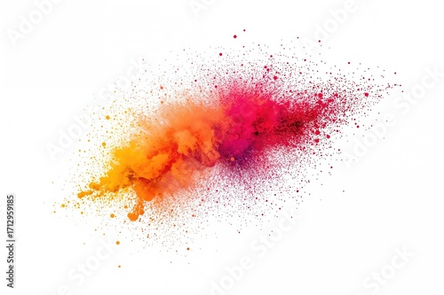 Vibrant colored dust bursts...