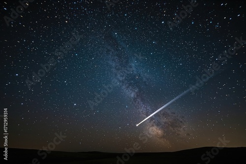 Night sky illuminated by a ...