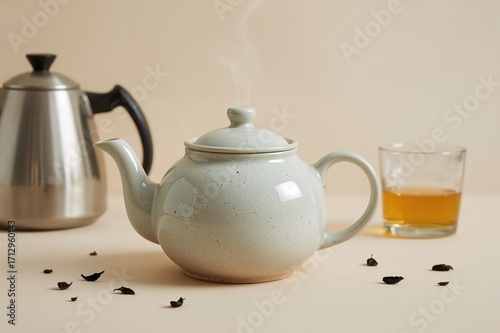 Kettle set against an out-o...